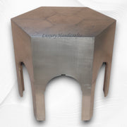 Naomi Nickel Embossed Octagonal Large Side Table 1