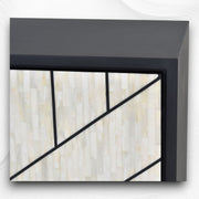 Nola Full Bone Inlay 3 Door Credenza Black 3