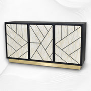 Nola Full Bone Inlay 3 Door Credenza Black 1