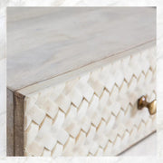 Nora Herringbone Bone Inlay Bedside 
