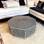 Octagonal MOP Inlay Coffee Table Black 1