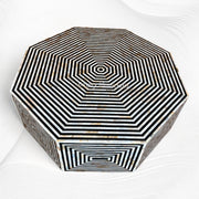 Octagonal MOP Inlay Coffee Table Black 5