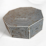 Octagonal MOP Inlay Coffee Table Black 4
