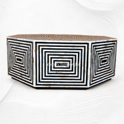 Octagonal MOP Inlay Coffee Table Black 2