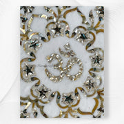 Om Medallion Flower Abalone Yellow MOP  3