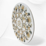 Om Medallion Flower Abalone Yellow MOP  4