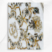 Om Medallion Flower Abalone Yellow MOP  5