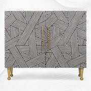 Optical Bone Inlay 2 Door Sideboard Black