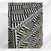 Optical Bone Inlay 9 Drawer Chest with Bone Base Black 4