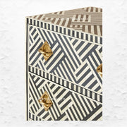 Optical Bone Inlay 9 Drawer Chest Black 6