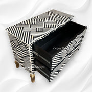 Optical Estelle Bone Inlay 2 Drawer Chest Black 2