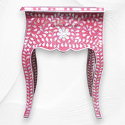 Pink Mother Of Pearl Inlay French Bedside 1 Drawer Floral Design