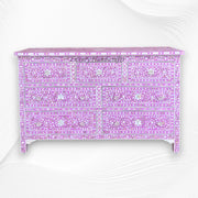 Purple Mother Of Pearl Inlay Chest Of 7 Drawers Large 4