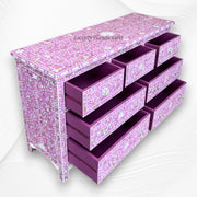 Purple Mother Of Pearl Inlay Chest Of 7 Drawers Large 2
