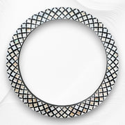 Quatrefoil MOP Inlay Round Mirror Black 6