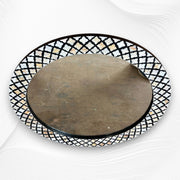 Quatrefoil MOP Inlay Round Mirror Black 4