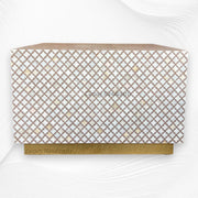 Quatrefoil Mother Of Pearl Inlay Coffee Table Brass Milk Chocolate 7