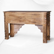 Reclaimed Wood Hand Carved Console Table 2