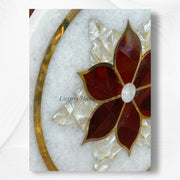 Red Carnelian Flower Table Top Round 3