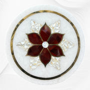 Red Carnelian Flower Table Top Round 4