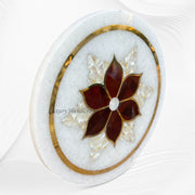 Red Carnelian Flower Table Top Round 2