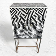 Resin Inlay Optical Bar Cabinet Black 2