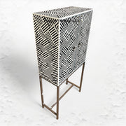 Resin Inlay Optical Bar Cabinet Black 5