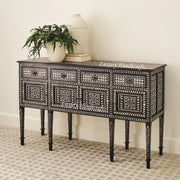 Ronaldo Teakwood MOP Inlay Sideboard Walnut Finish