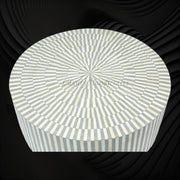 Bone Inlay Illusion Stripe Center Table Grey 2