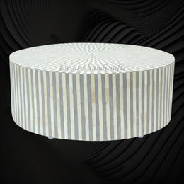 Bone Inlay Illusion Stripe Center Table Grey 1