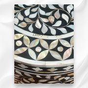 Round Mop Inlay Floral Box Black 3