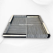 Handmade Black Bone Inlay Tray – Roy Stripe Design

