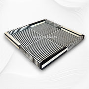 Roy Stripe Bone Inlay Tray Square Black 5