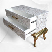 Royal MOP Inlay 2 Drawer Chest White