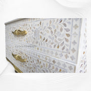Royal MOP Inlay 2 Drawer Chest White