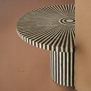 Rue Bone Inlay Stripe Dining Table Black 1