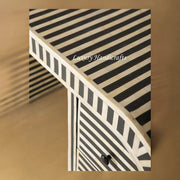  Rue Bone Inlay Waterfall 3 Drawers Desk Black 3