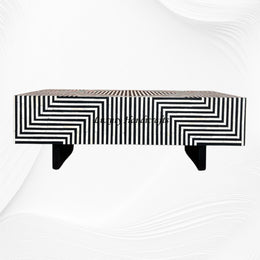 Stripe Bone Inlay Coffee Table Black 1
