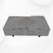 Stripe Bone Inlay Coffee Table Black 3