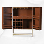 Scroll Vine Bone Inlay Bar Cabinet Blue 6