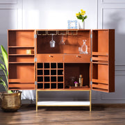 Scroll Vine Bone Inlay Bar Cabinet Blue 2