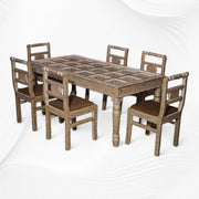 Sophie Hand Painted Bone Inlay 6 Seater Dining Table Set