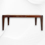 Starburst Marble Brass Inlay Rectangular Coffee Table Walnut Finish 4