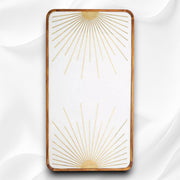 Starburst Marble Brass Inlay Rectangular Coffee Table White 2