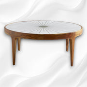 Starburst Marble Brass Inlay Round Coffee Table 4