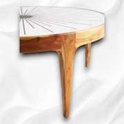 Starburst Marble Brass Inlay Round Coffee Table 3