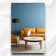 Starburst Marble Brass Inlay Round Coffee Table