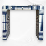 Savi Stripe Bone Inlay Console Blue