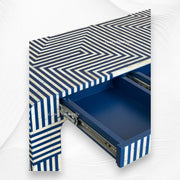 Savi Stripe Bone Inlay Console Blue