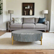 Stripe MOP Inlay Coffee Table Black Gold 1